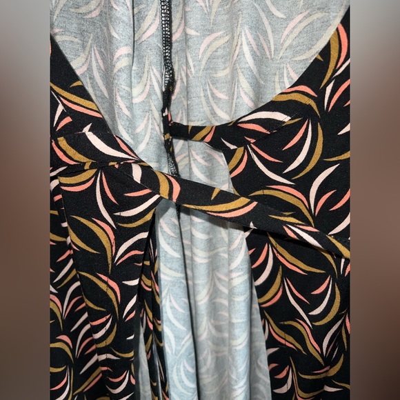 Boden Elodie Wrap Dress Long Sleeve Jersey Black Pink Gold Floret Print Size 10L - Picture 10 of 13